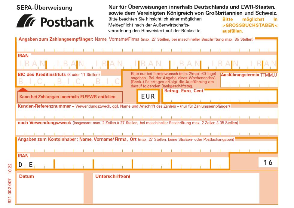  Überweisung Postbank